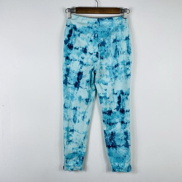 Lysse Size Small Tie Dye Pull On Crop Leggings Blue Soft Casual - Picture 2 of 4